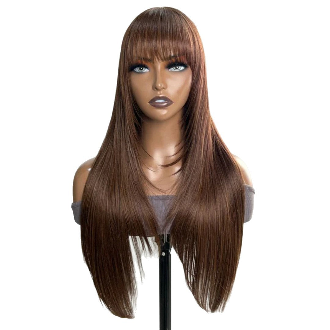 High temperature synthetic Straight Wigs with Bangs - New Hair