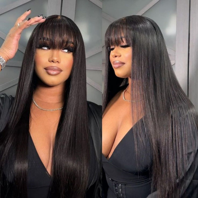 High temperature synthetic Straight Wigs with Bangs - New Hair