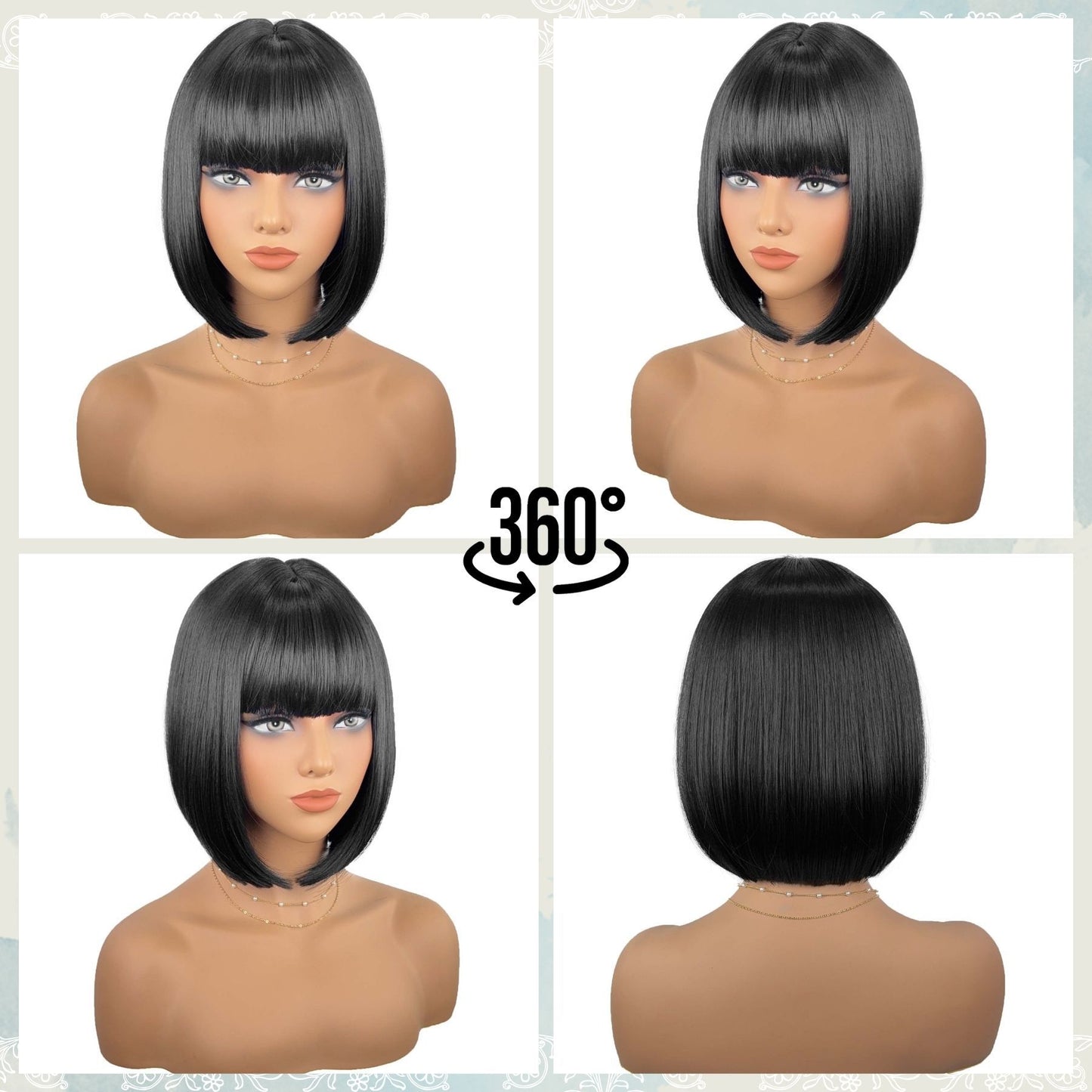 High temperature silk wig with bangs curly hair synthetic hair cap