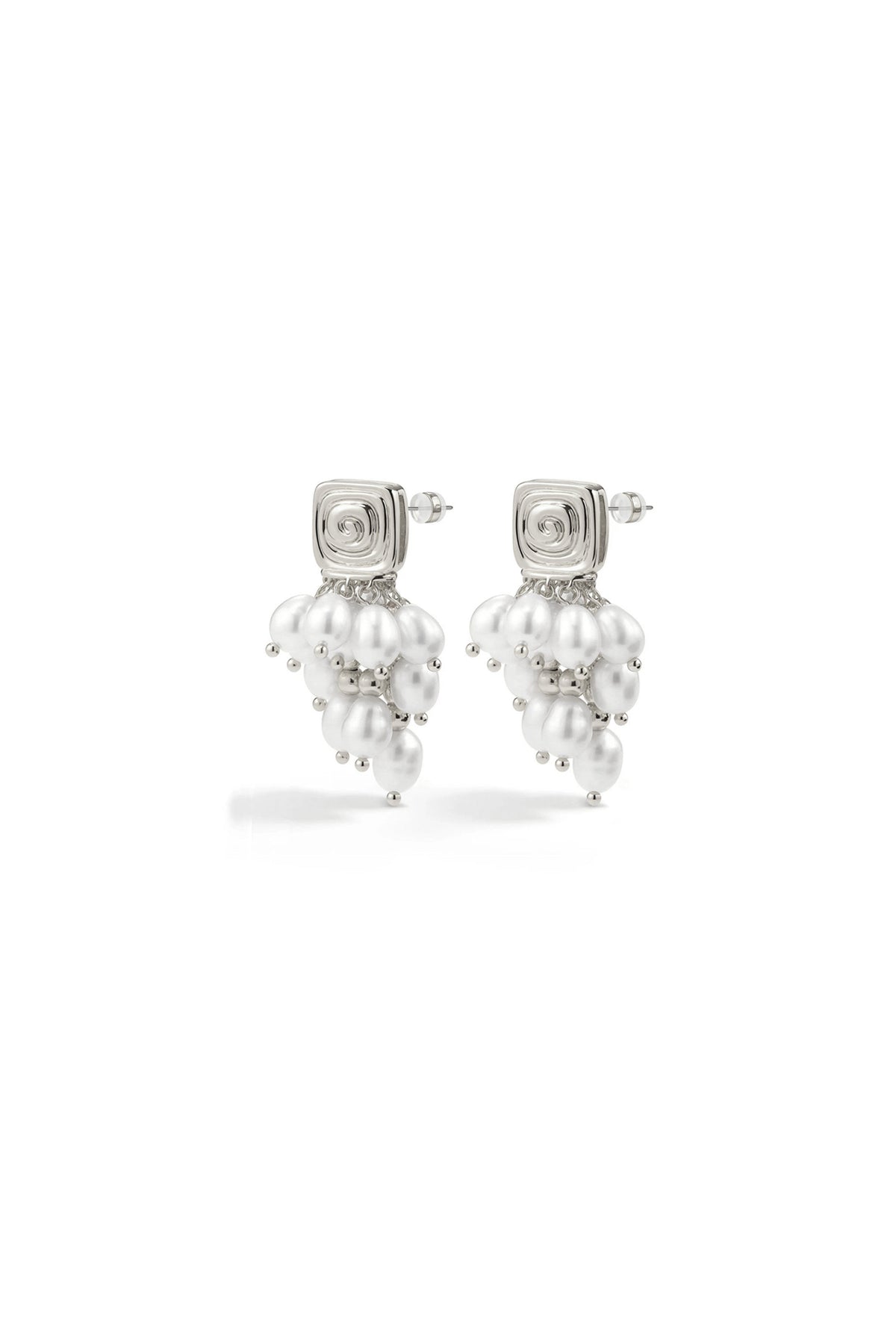 Swirl Grape Freshwater Pearl Earrings