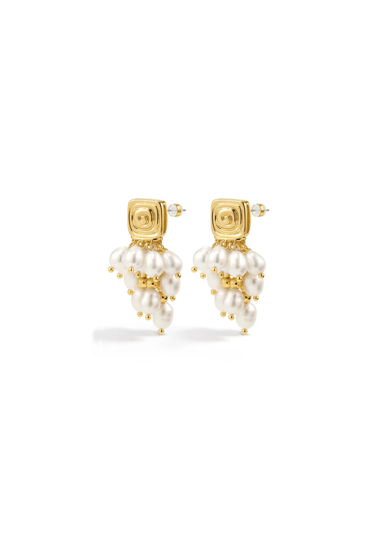 Swirl Grape Freshwater Pearl Earrings