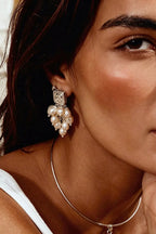 Swirl Grape Freshwater Pearl Earrings