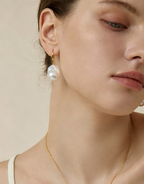 Sterling silver natural baroque pearl earrings for women - New Hair