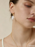 Sterling silver natural baroque pearl earrings for women