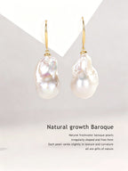 Sterling silver natural baroque pearl earrings for women