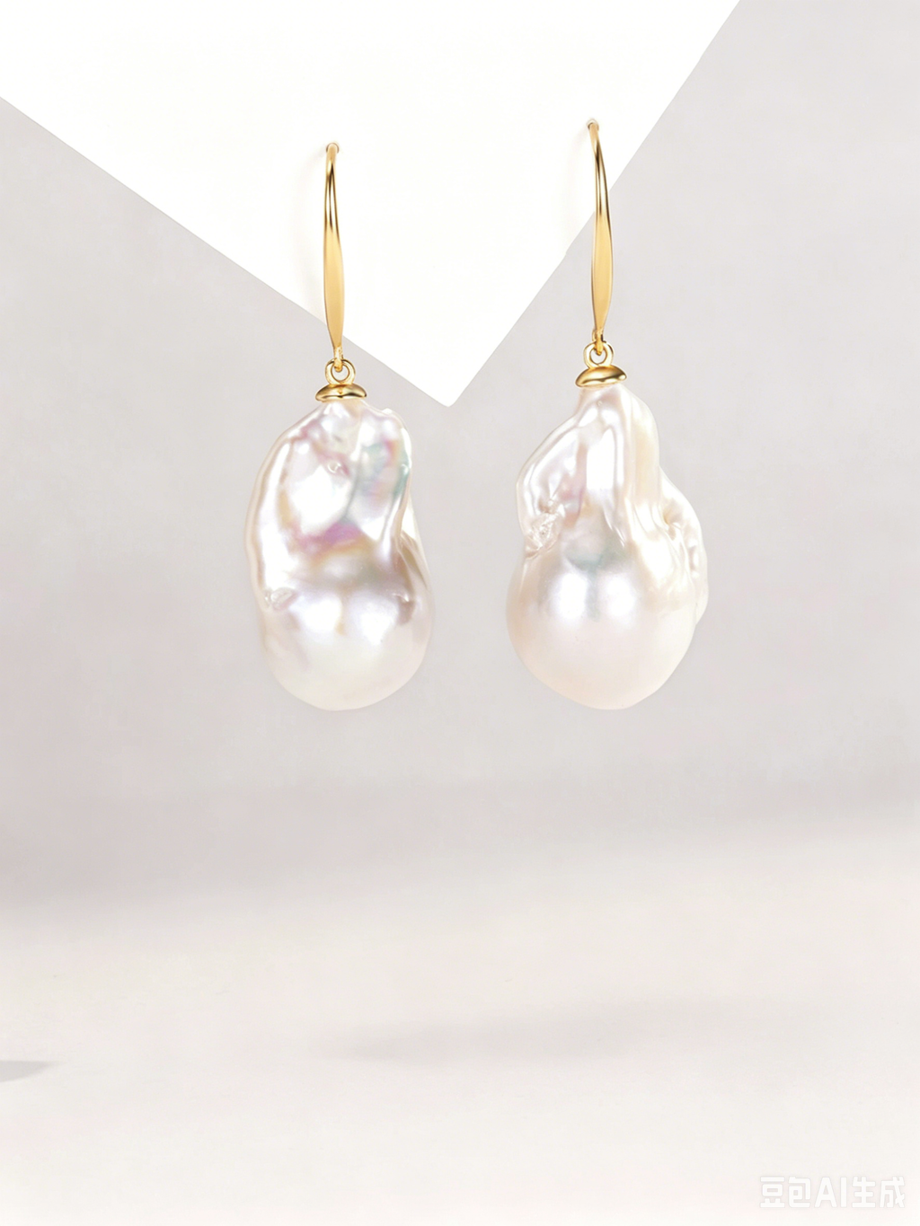 Sterling silver natural baroque pearl earrings for women