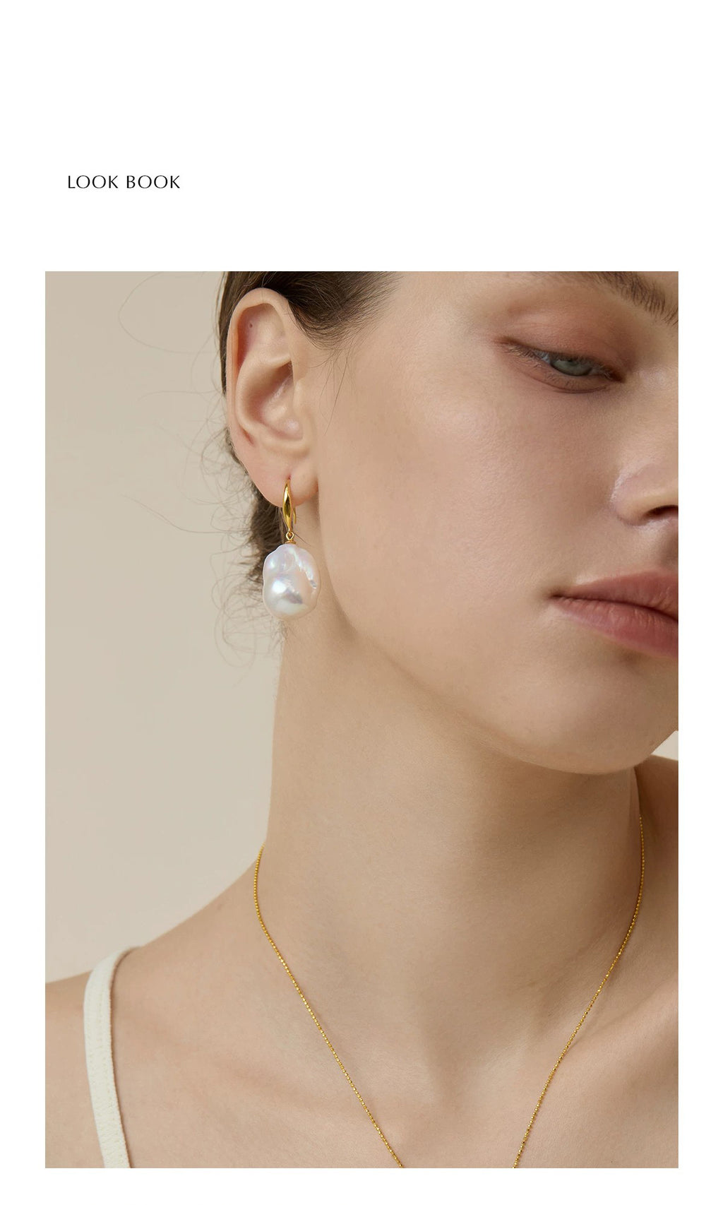 Sterling silver natural baroque pearl earrings for women
