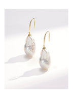 Sterling silver natural baroque pearl earrings for women