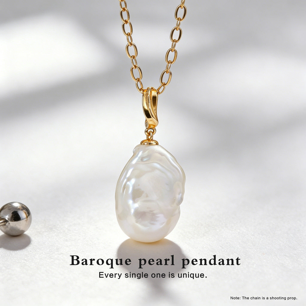 Freshwater pearl baroque pendant clasp pendant without necklace