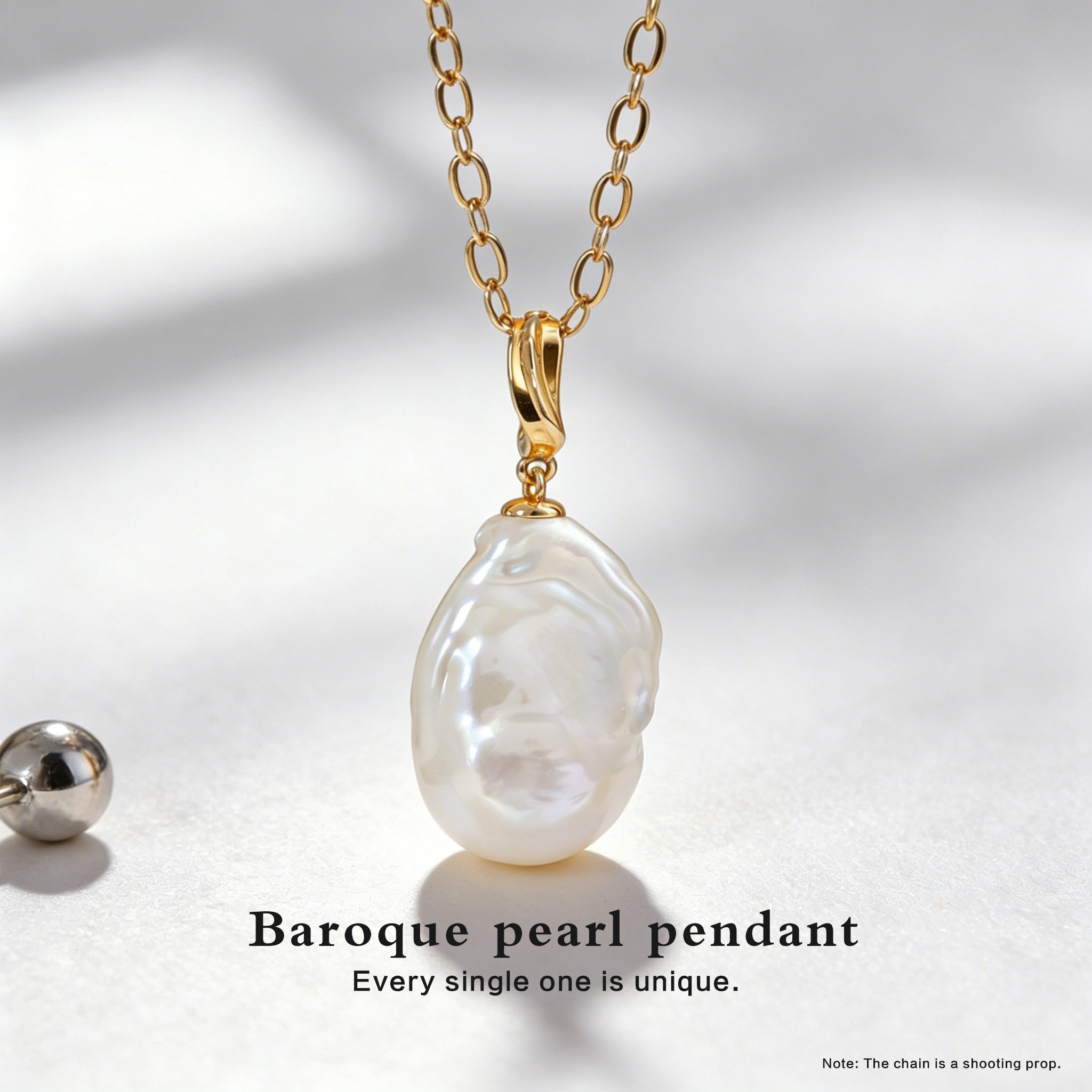 Freshwater pearl baroque pendant clasp pendant without necklace