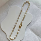 Baroque pearl necklace for women clavicle; Baroque pearl choker for women