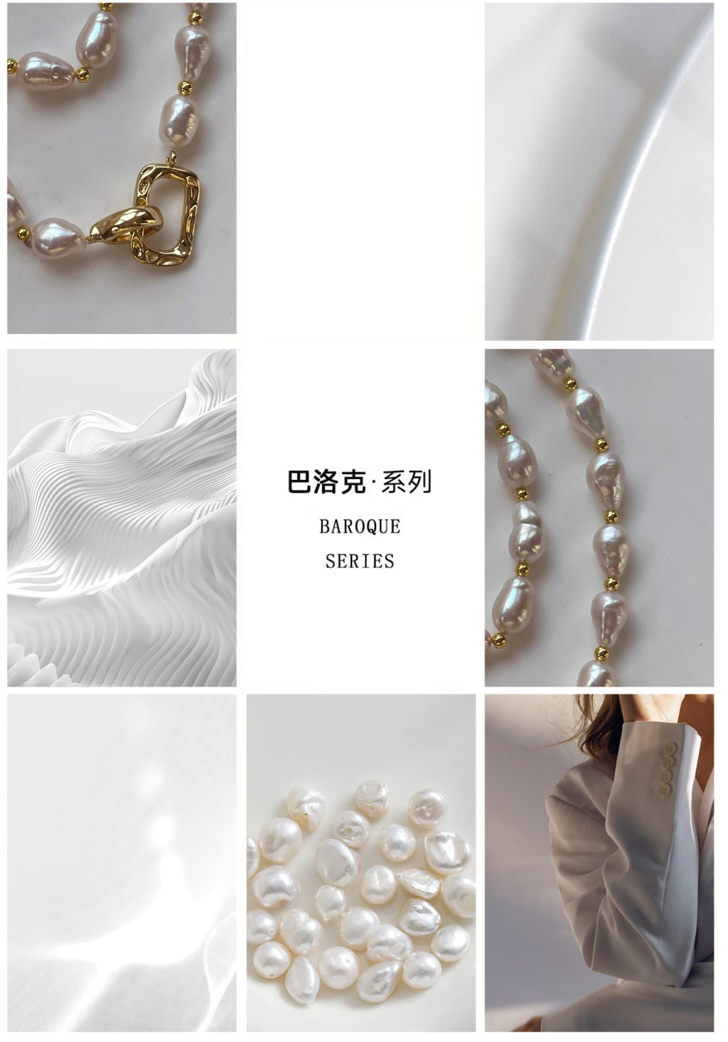 Baroque pearl necklace for women clavicle; Baroque pearl choker for women