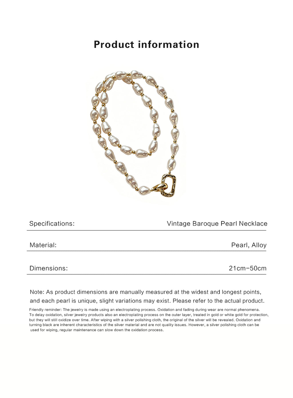 Baroque pearl necklace for women clavicle; Baroque pearl choker for women