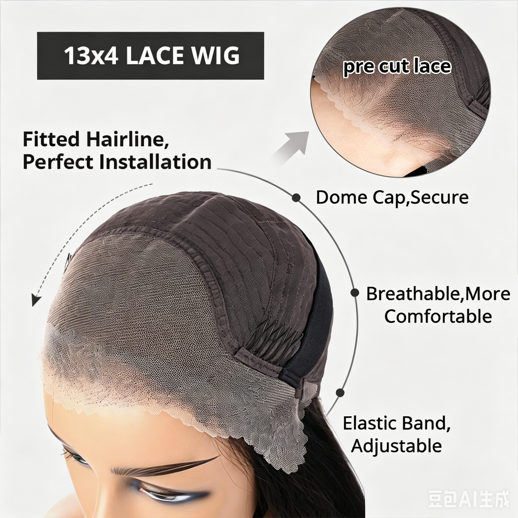 Full real hair lace frontal wig with no glue