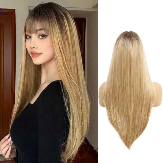 Quick-change hairstyle wig full headpiece synthetic straight hair - New Hair
