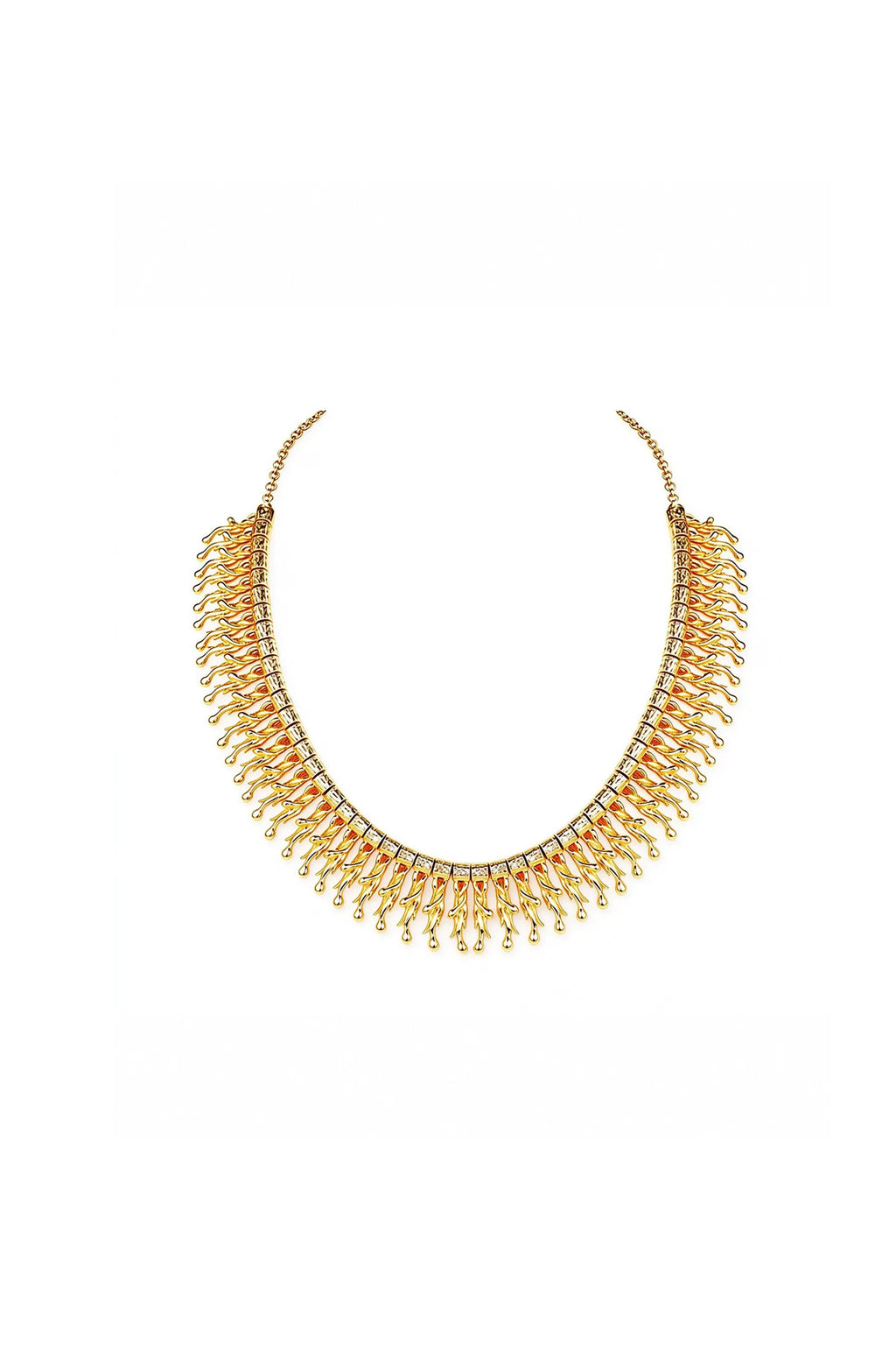 Vintage Egyptian Gold Snake Tassel Necklace