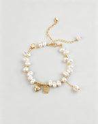 Heart-shaped pearl bracelet - New Hair