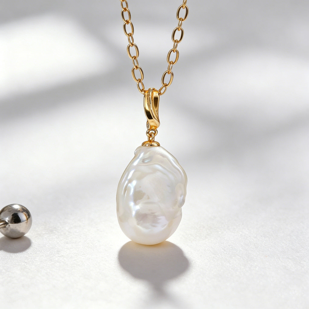 Freshwater pearl baroque pendant clasp pendant without necklace