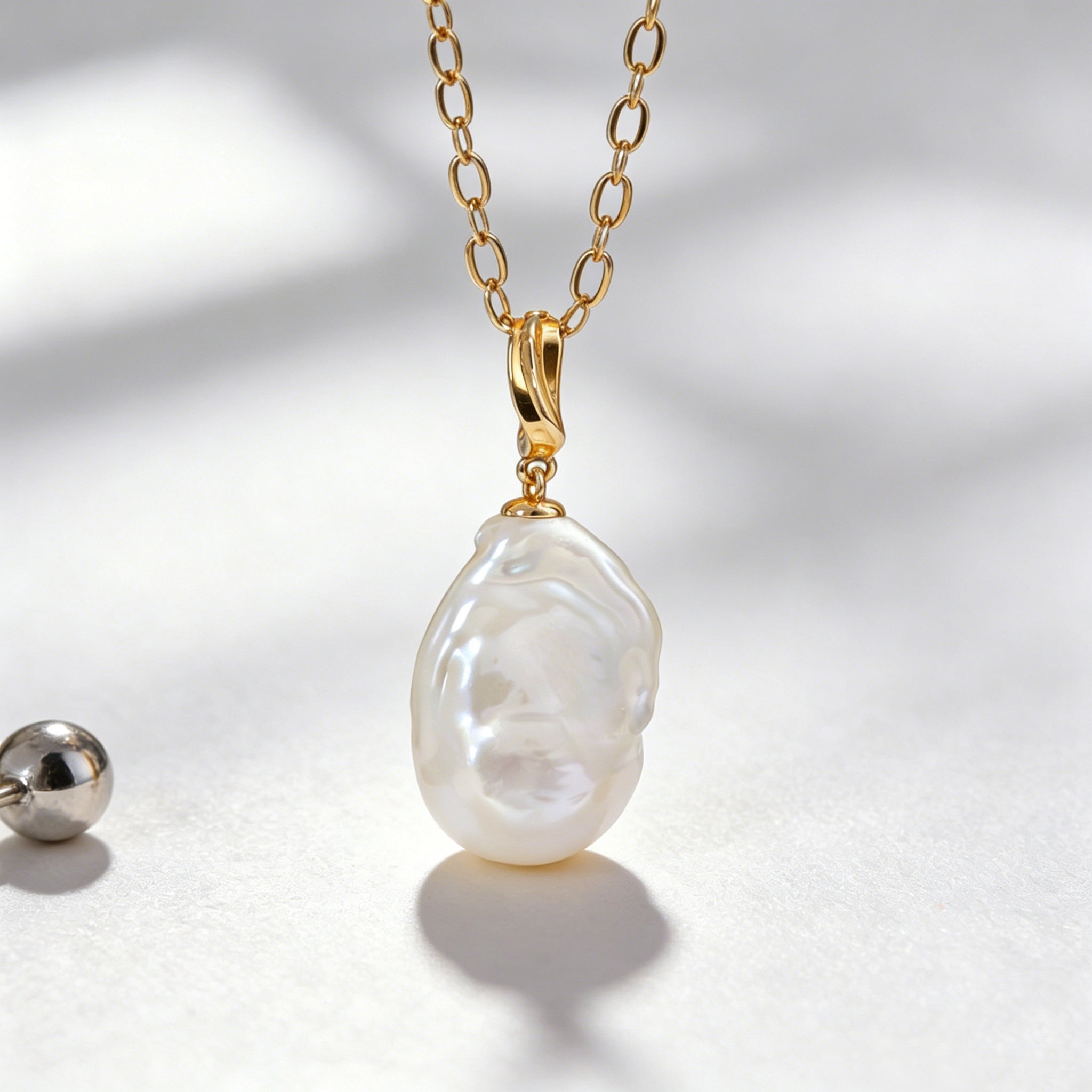Freshwater pearl baroque pendant clasp pendant without necklace