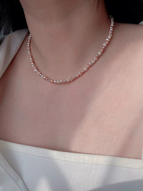 Dopamine Series | Candy-colored Baroque Pearl Collarbone Chain - New Hair