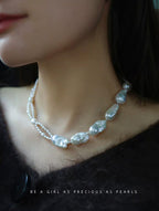 Natural Baroque Irregular Aurora Colorful Large Baroque Pearl Necklace Choker