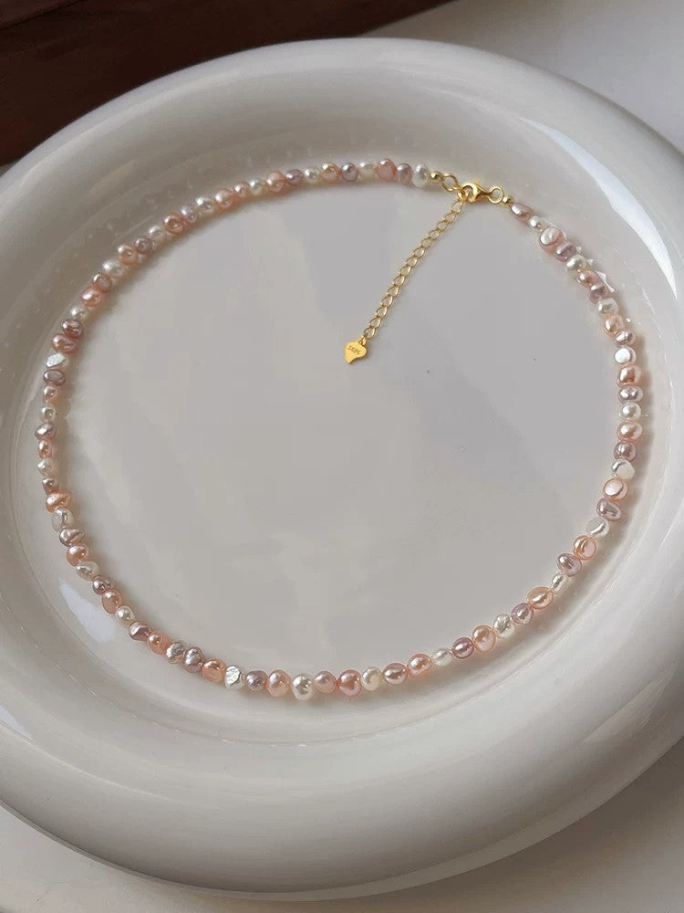 Dopamine Series | Candy-colored Baroque Pearl Collarbone Chain - New Hair