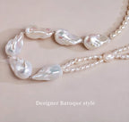 Natural Baroque Irregular Aurora Colorful Large Baroque Pearl Necklace Choker