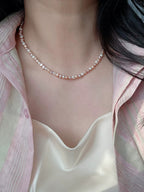 Dopamine Series | Candy-colored Baroque Pearl Collarbone Chain - New Hair