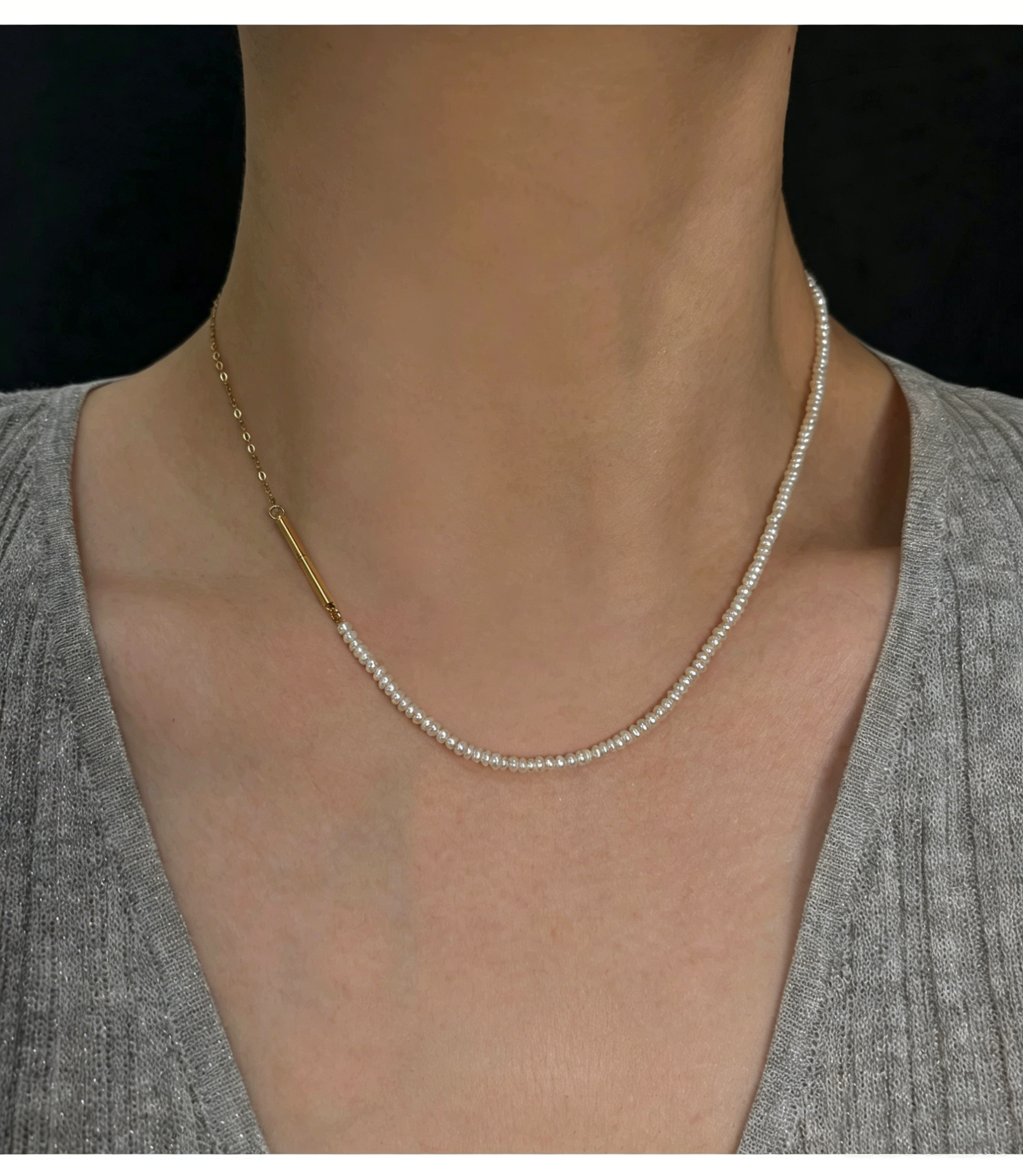 Natural freshwater  pearl necklace