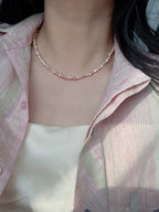 Dopamine Series | Candy-colored Baroque Pearl Collarbone Chain - New Hair