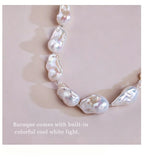 Natural Baroque Irregular Aurora Colorful Large Baroque Pearl Necklace Choker