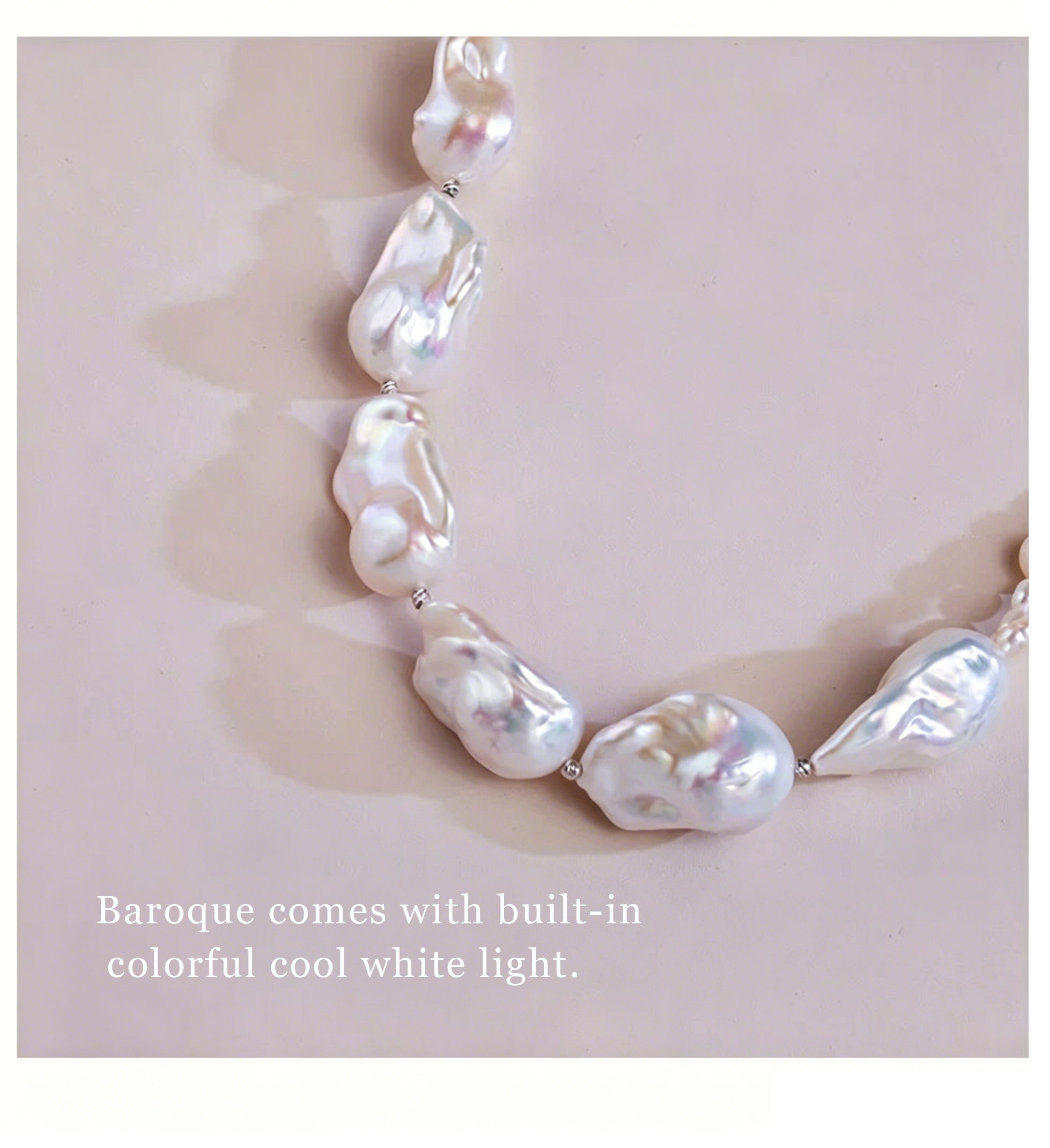 Natural Baroque Irregular Aurora Colorful Large Baroque Pearl Necklace Choker