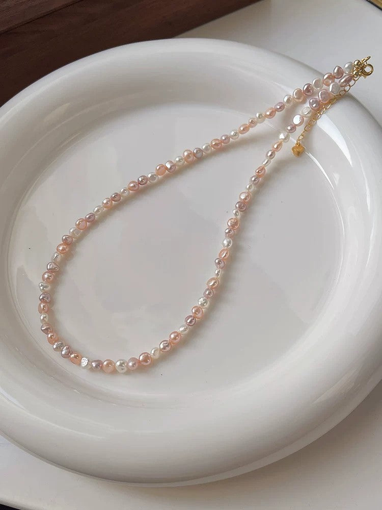 Dopamine Series | Candy-colored Baroque Pearl Collarbone Chain - New Hair