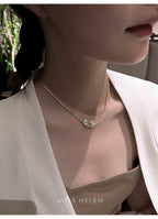 Natural Baroque Pearl Necklace with Silver and Silver Fragments for Collarbone - New Hair