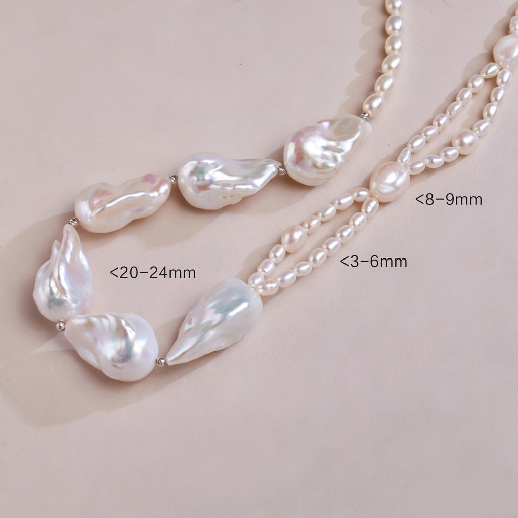 Natural Baroque Irregular Aurora Colorful Large Baroque Pearl Necklace Choker