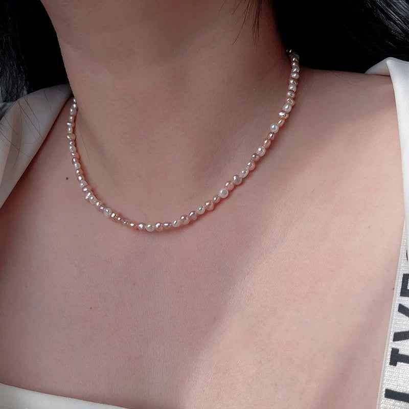 Dopamine Series | Candy-colored Baroque Pearl Collarbone Chain - New Hair