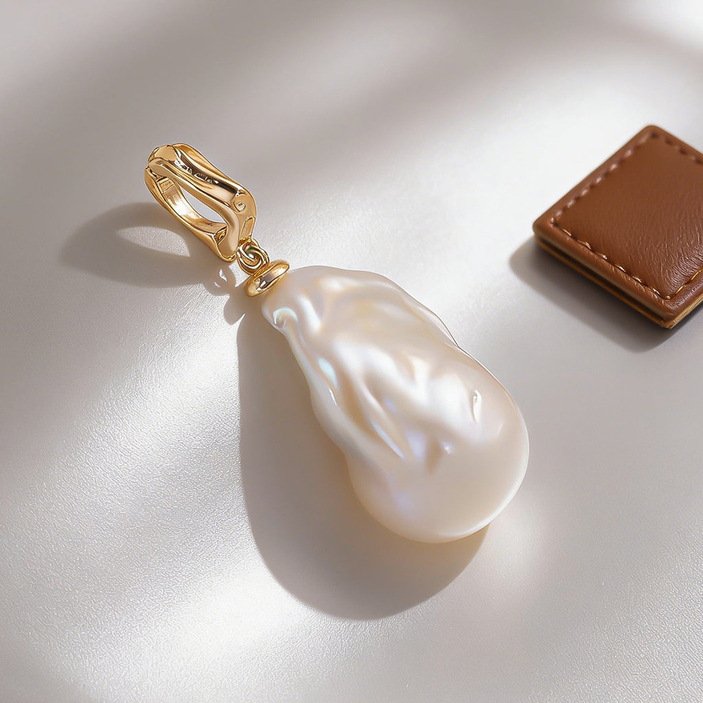 Freshwater pearl baroque pendant clasp pendant without necklace