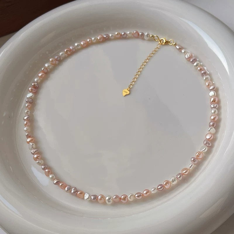 Dopamine Series | Candy-colored Baroque Pearl Collarbone Chain - New Hair