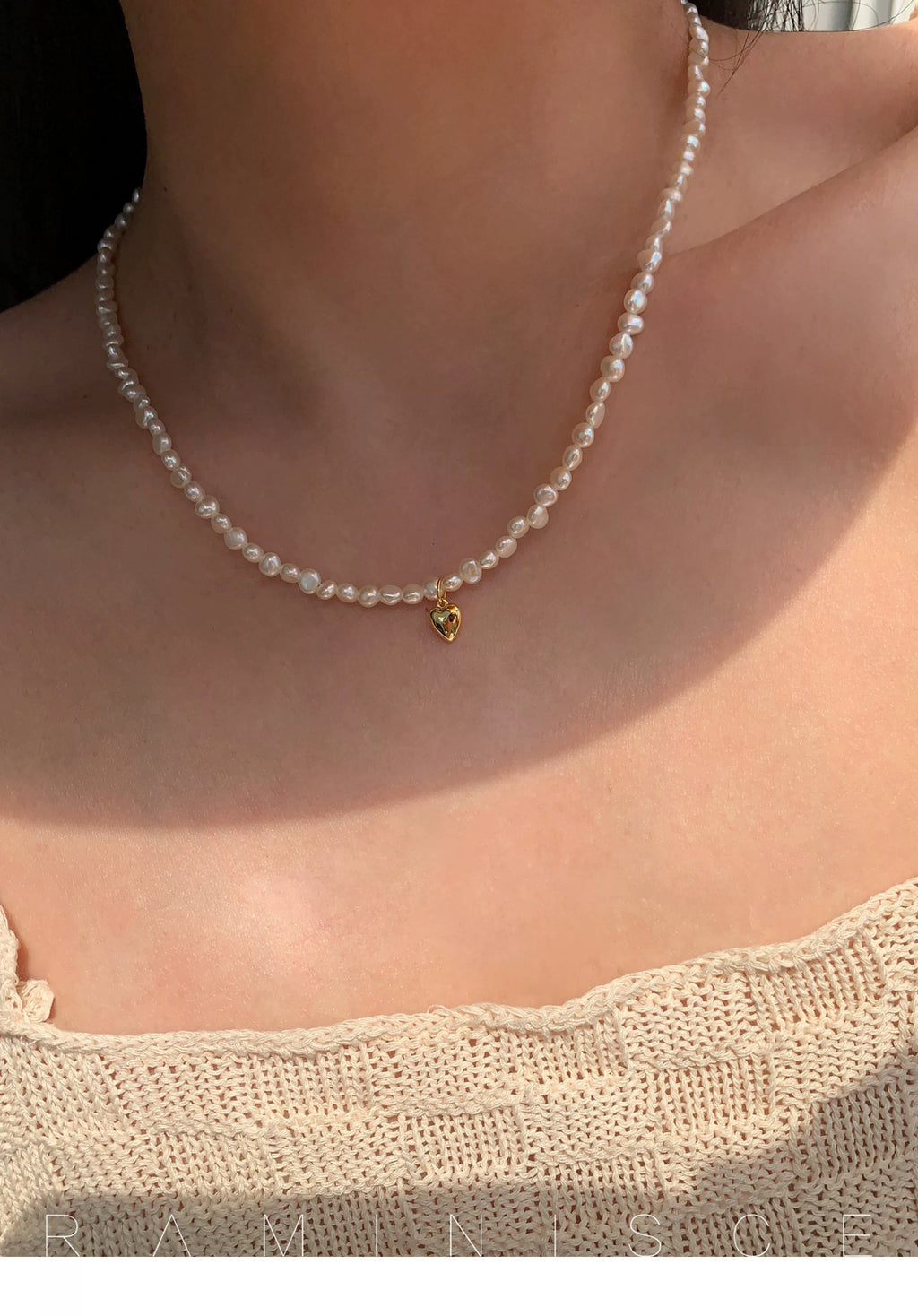 Natural freshwater high-luster baroque seed pearl necklace - New Hair
