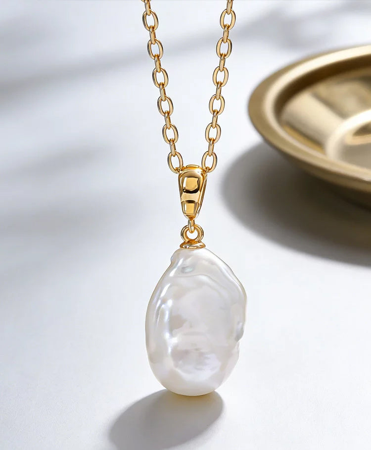 Freshwater pearl baroque pendant clasp pendant without necklace