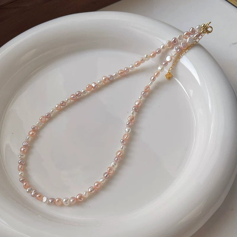 Dopamine Series | Candy-colored Baroque Pearl Collarbone Chain - New Hair