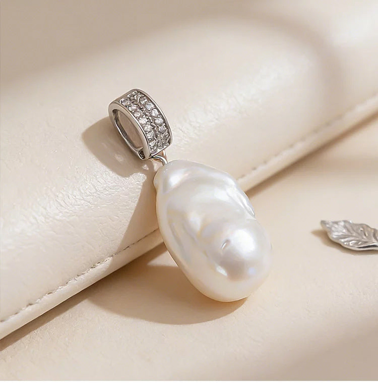 Freshwater pearl baroque pendant clasp pendant without necklace