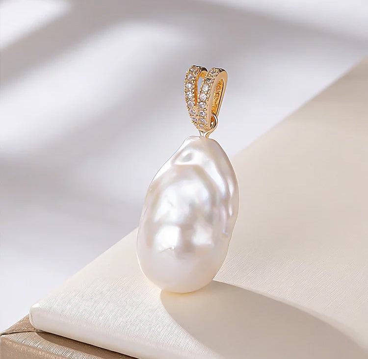 Freshwater pearl baroque pendant clasp pendant without necklace