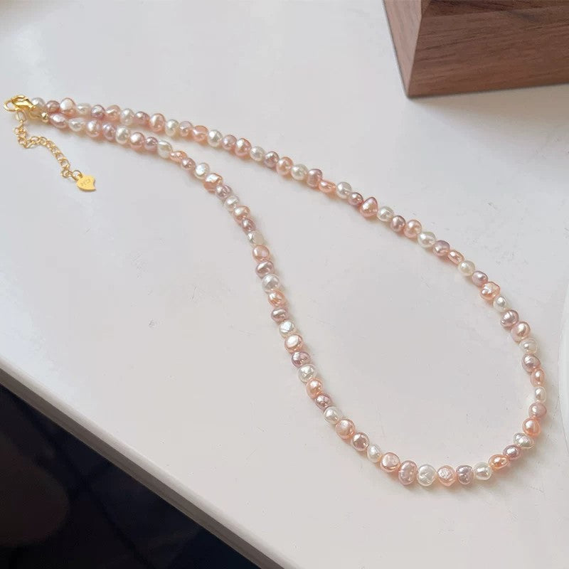 Dopamine Series | Candy-colored Baroque Pearl Collarbone Chain - New Hair