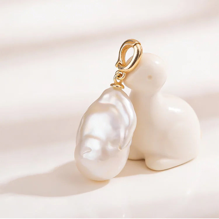 Freshwater pearl baroque pendant clasp pendant without necklace