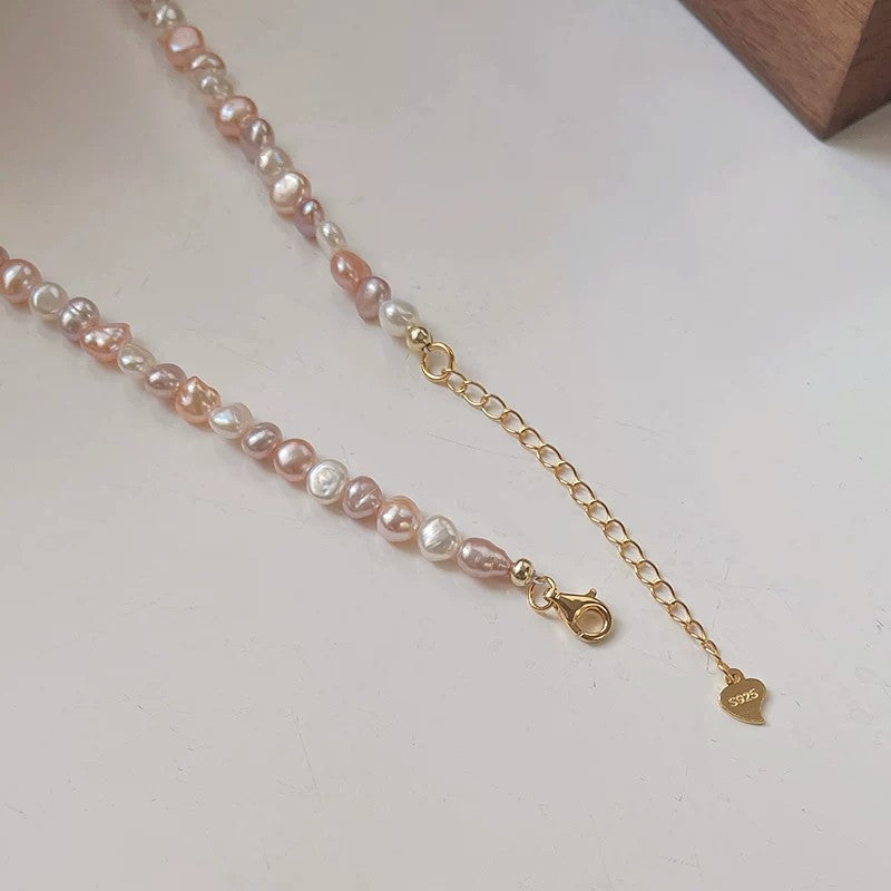 Dopamine Series | Candy-colored Baroque Pearl Collarbone Chain - New Hair