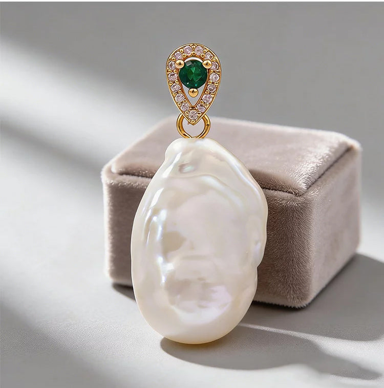 Freshwater pearl baroque pendant clasp pendant without necklace