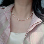 Dopamine Series | Candy-colored Baroque Pearl Collarbone Chain - New Hair