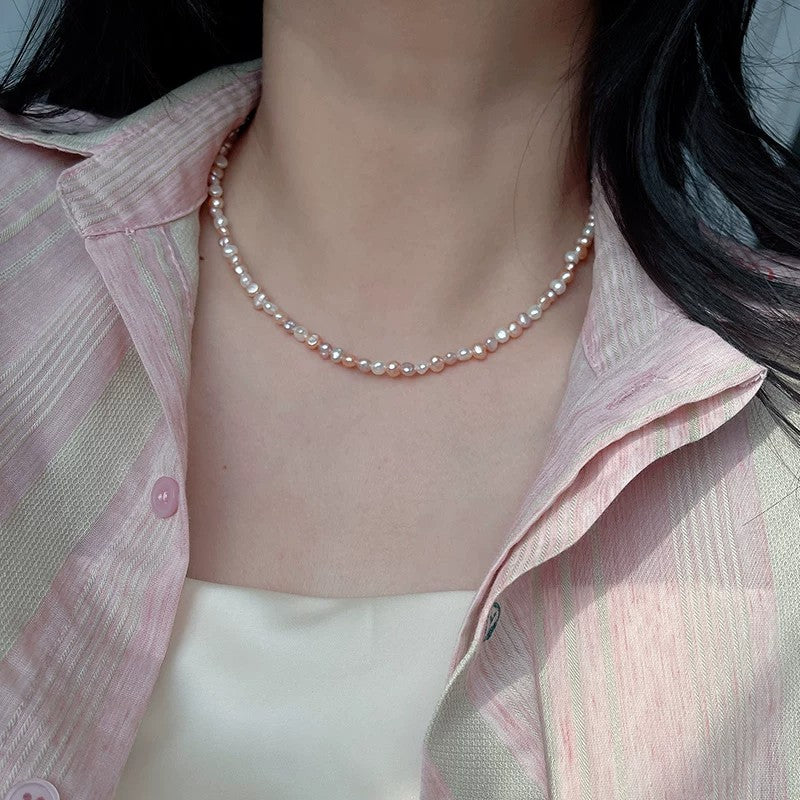 Dopamine Series | Candy-colored Baroque Pearl Collarbone Chain - New Hair