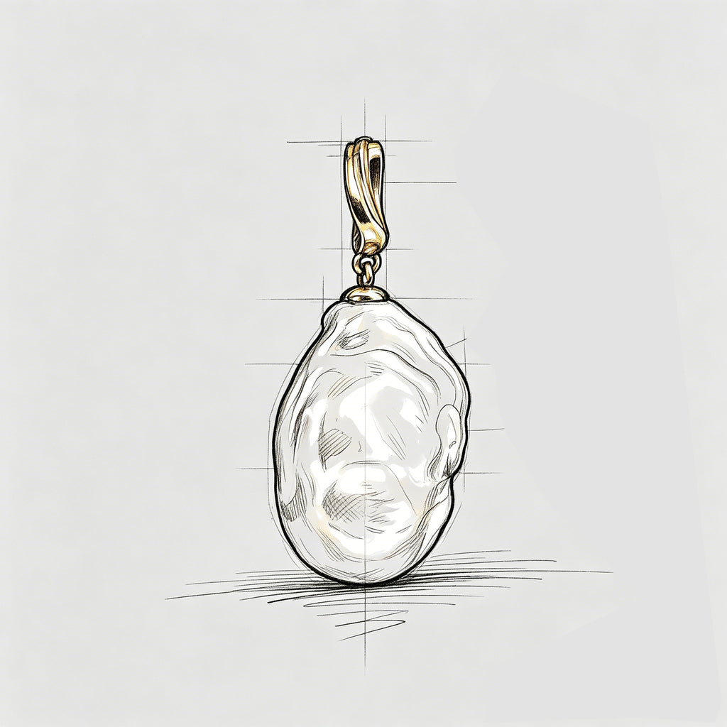 Freshwater pearl baroque pendant clasp pendant without necklace